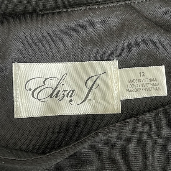 2/$30 Eliza J Tulip Wrap Dress 12 Black Sleeveless Pleated Lined #6567 - Picture 10 of 13